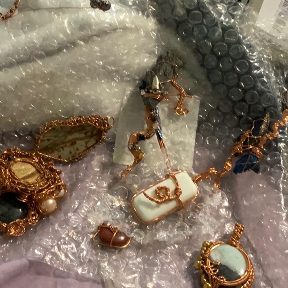 Handmade Jewelry copper wrapped stone, crystal, beads, and unadorned pieces